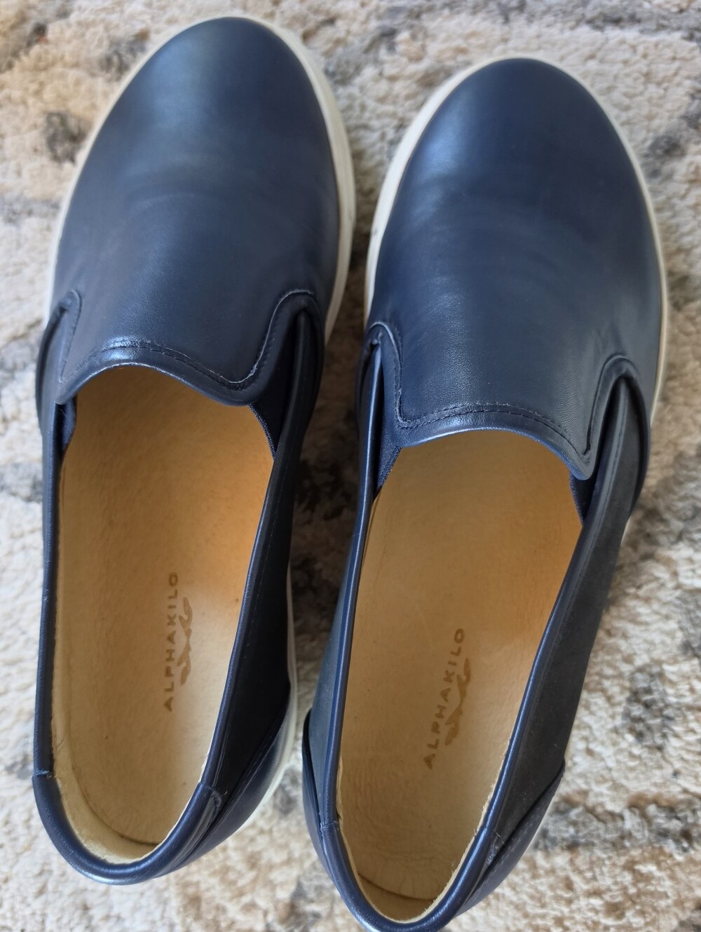 Alfani Navy Leather Slip-On Loafers